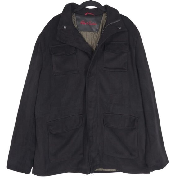 Robert Graham‎ Cargo Field Jacket Mens Black Snap Full Zip Lined Insulated XL - Picture 1 of 15